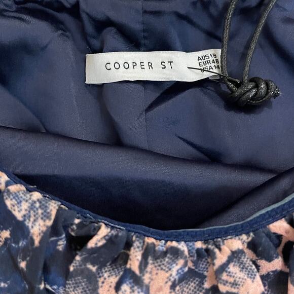 Cooper St 14 Off-Shoulder Midi Dress | Snakeskin Print, Ruffle, NWT $190 - Picture 3 of 12